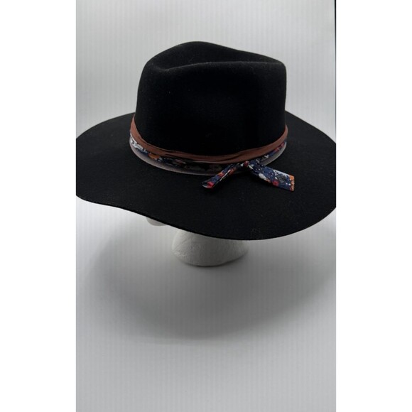 Free People Rancher Felt Hat Women Black Band Classic Preppy Western Medium New main image 2